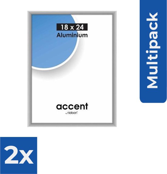 Nielsen Accent 18x24 aluminium zilver mat 53424 - Fotolijst - Voordeelverpakking 2 stuks