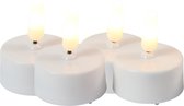 Bougies chauffe-plat/bougies chauffe-plat LED Countryfield - 4x pcs - blanc - avec minuterie - blanc chaud