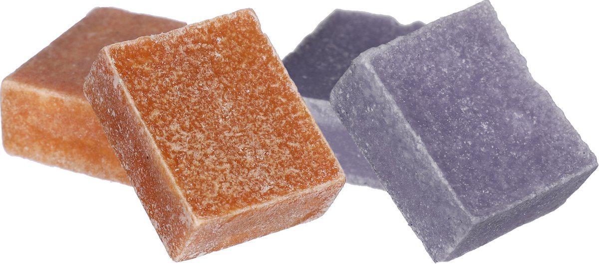 Ideas4seasons Amberblokjes/geurblokjes - lavendel en amber - 6x stuks - huisparfum