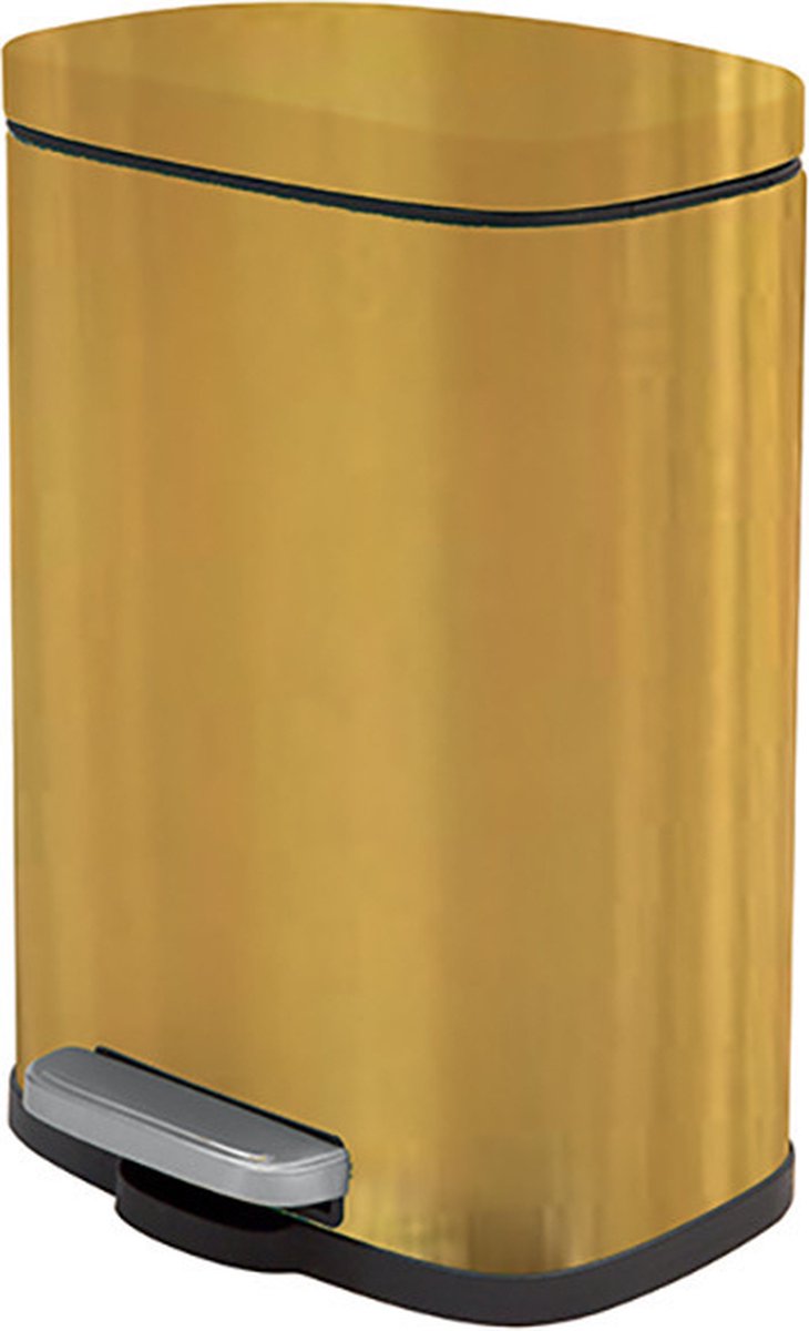 Goedkoopste Spirella Pedaalemmer Venice - mat goud - 5 liter - metaal - L21 x H30 cm - soft-close - toilet/badkamer