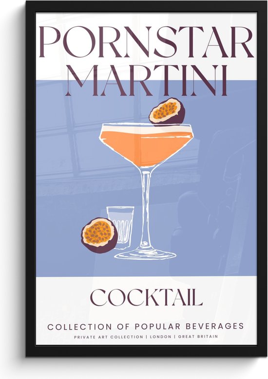 Fotolijst incl. Poster - Margarita - Groen - Cocktail - Vintage - Posterlijst