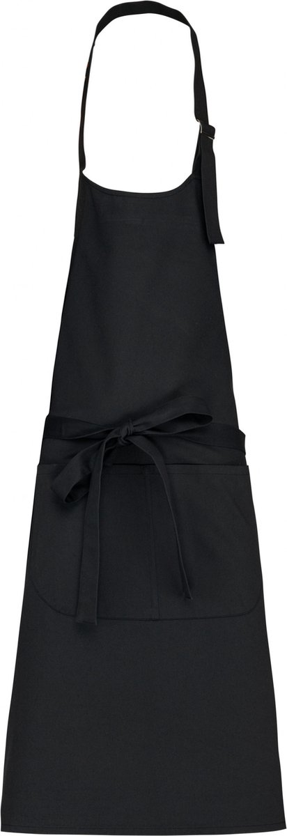 Schort/Tuniek/Werkblouse Unisex One Size Kariban Black 100% Katoen