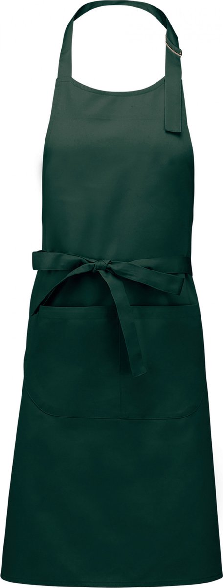 Schort/Tuniek/Werkblouse Unisex One Size Kariban Bottle Green 35% Katoen, 65% Polyester