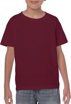 T-shirt Kind 12/14 years (XL) Gildan Ronde hals Korte mouw Maroon (x72) 100% Katoen