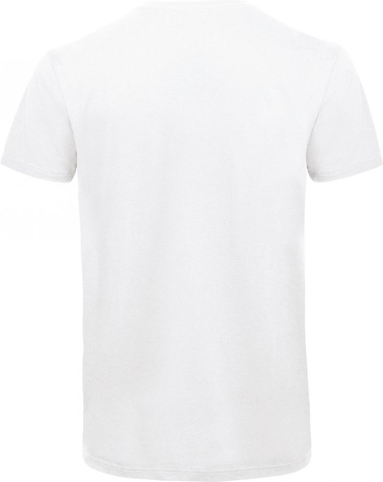 T-shirt Heren 3XL B&C V-hals Korte mouw White 100% Katoen
