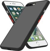 Cadorabo Hoesje geschikt voor Apple iPhone 7 PLUS / 7S PLUS / 8 PLUS in MATT ZWART - Hybride beschermhoes met TPU siliconen Case Cover binnenkant en matte plastic achterkant