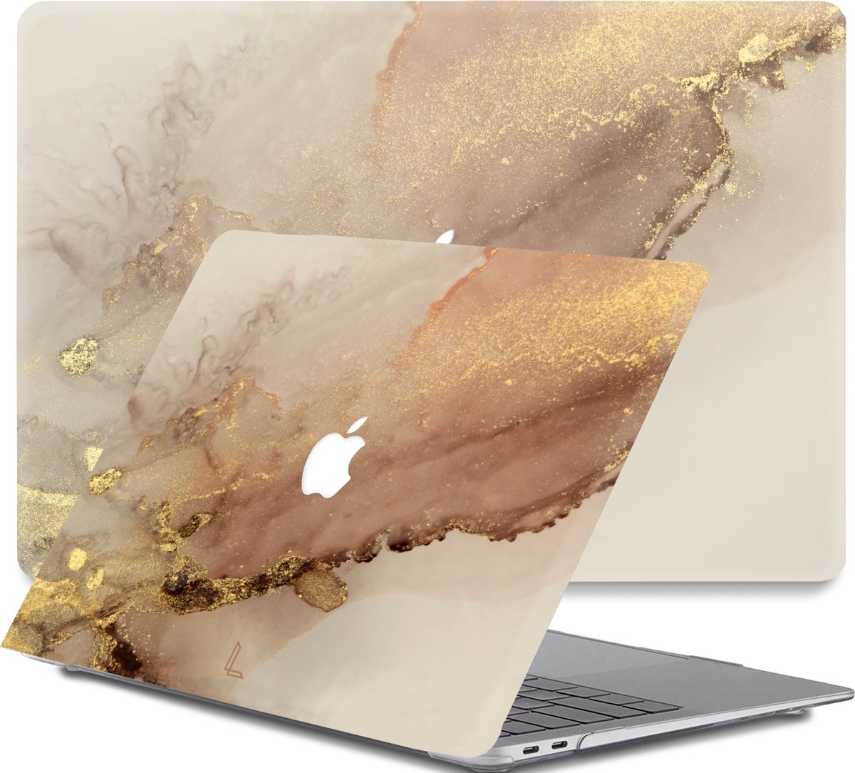 Lunso Geschikt voor MacBook Air 13 inch (2010-2017) cover hoes - case - Sweet Caramel