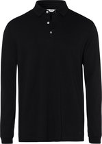 Brax - Longsleeve Polo Pirlo Zwart - Regular-fit - Heren Poloshirt Maat 5XL