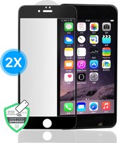 2x Screenprotector - Geschikt voor iPhone 7 - Screen Protector Zwart - Full Cover - Plakgarantie