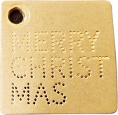 Luxe Kerst Kaartjes - Cadeau kaartjes - Dik karton - Goude bedrukking - 96 stuks - 4 x 4 cm - Met boorgaatje - Merry Chrismas