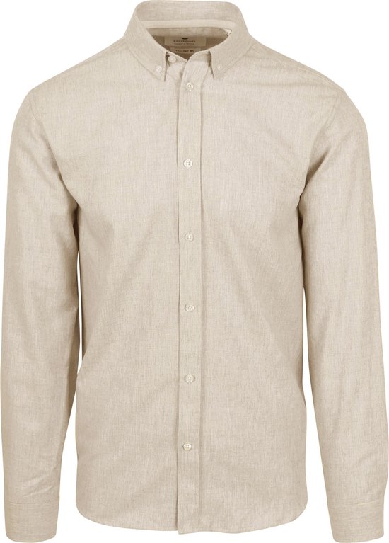 Anerkjendt - Overhemd Akkonrad Beige - Heren - Maat S - Regular-fit