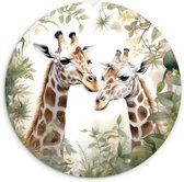 Muurcirkel kinderkamer - Dieren - Natuur - Giraffe - Kinderen - Jongenskamer decoratie - Schilderij rond - Muurdecoratie rond - Ronde wanddecoratie - ⌀ 30 cm - Meisjeskamer - Ronde schilderijen - Wandcirkel - Muurcirkel binnen