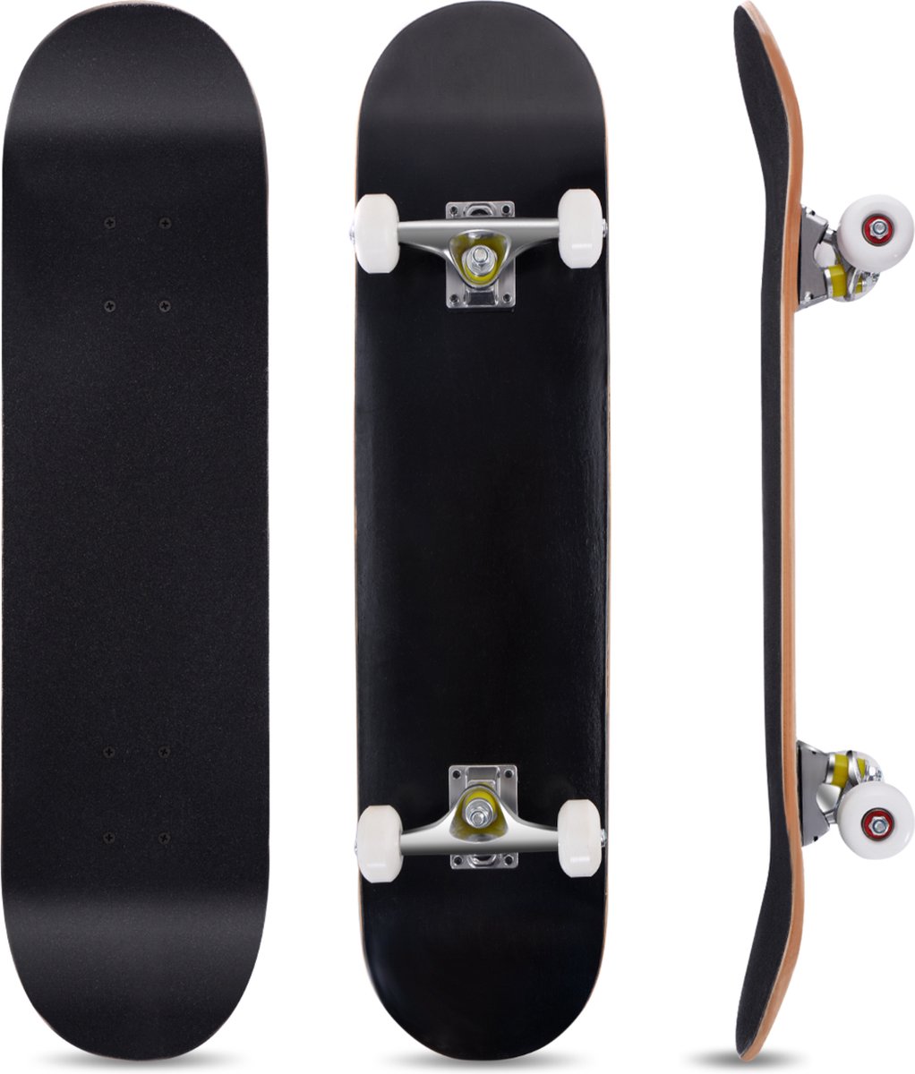 Coast Skateboard voor Beginners - 80 x 20 cm - Esdoornhout - Zwart