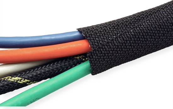 VALUE stoffen slang SNAP voor kabelbundeling, zwart, 2,5 m