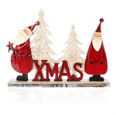 Decoratieve standaard voor Kerstmis - Kerstman gemaakt van gelakt hout - Premium Kerstversiering om neer te zetten (01 stuk - Kerstman 26 cm)