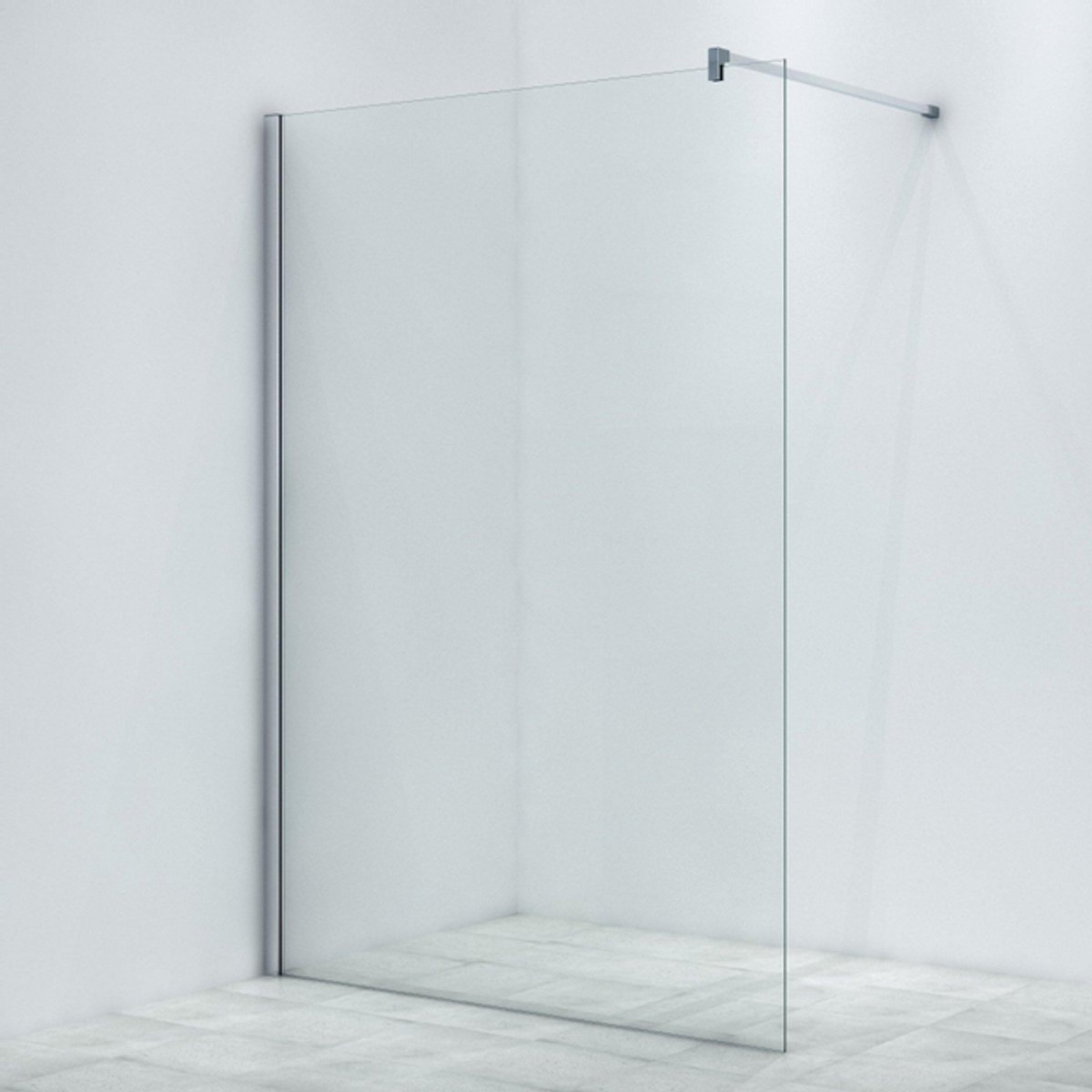 Marenza Bellini Inloopdouche - 160x200cm - helder glas - chroom