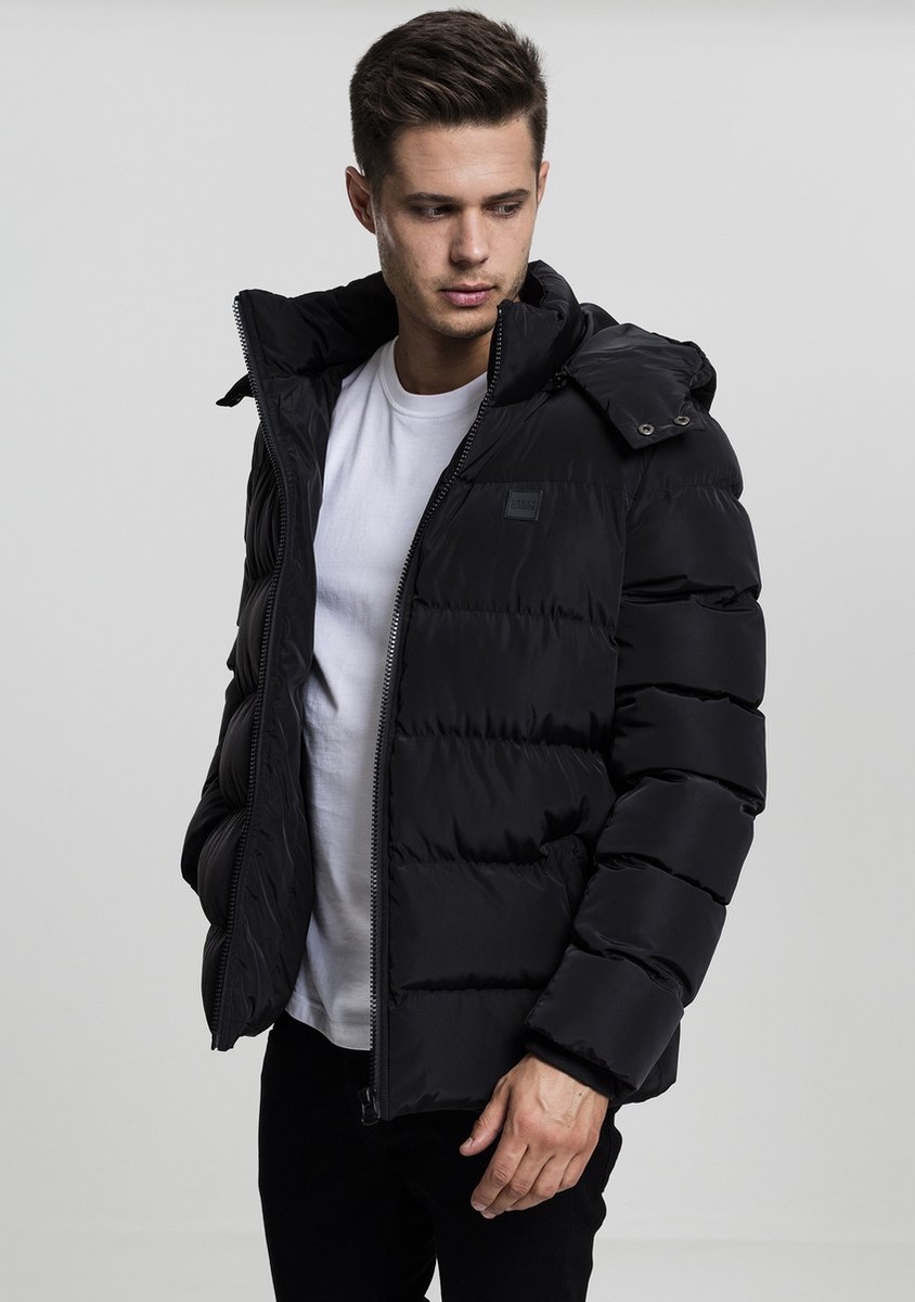 Urban Classics Hooded Puffer Heren Tussenseizoensjas – 5XL Zwart