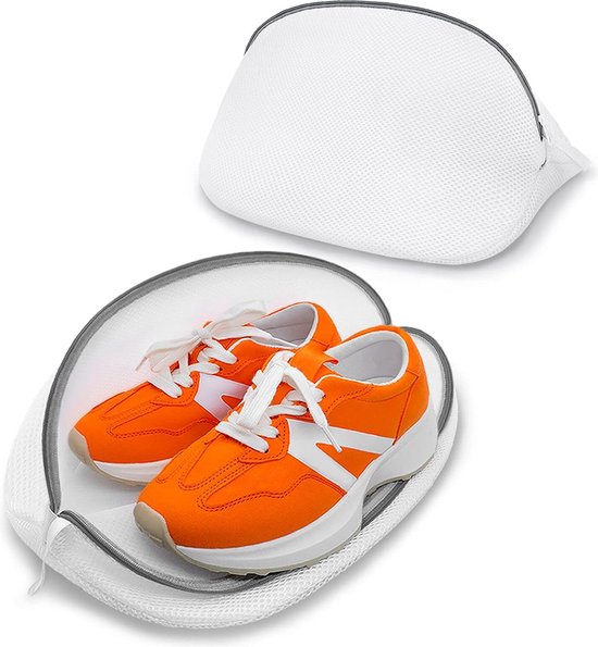 Set van 2 schoenwaszakken 360° reiniging, schokabsorberend en geluidsreducerend, herbruikbare schoenwaszak voor wasmachine wasnet schoenen (geel