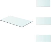 vidaXL Glass Shelf - Transparent - 60 x 30 cm - 8 mm Thickness - 15 kg Capacity - Wandsteun