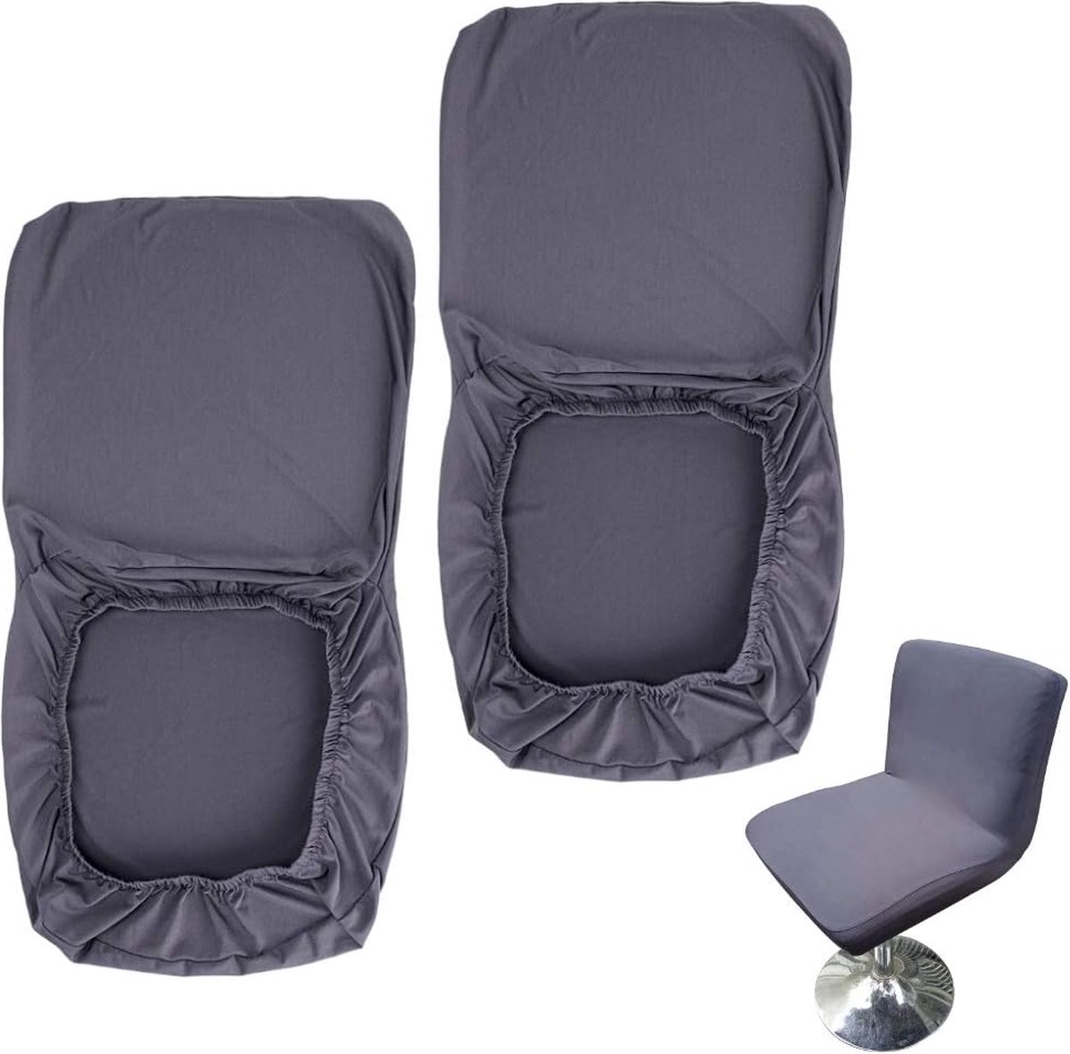 HuaLiSiJi Ronde Barkruk Covers, 2 Stuks Ronde Stoelhoezen Wasbaar Onderhoudsvriendelijk Zacht en Duurzaam, Voor 30-40 cm Stoel Barkruk (Wit