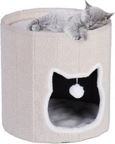 Panier couvert pour chat Relaxdays - pliable - trou pour chat chaud - panier pour chat avec jouet