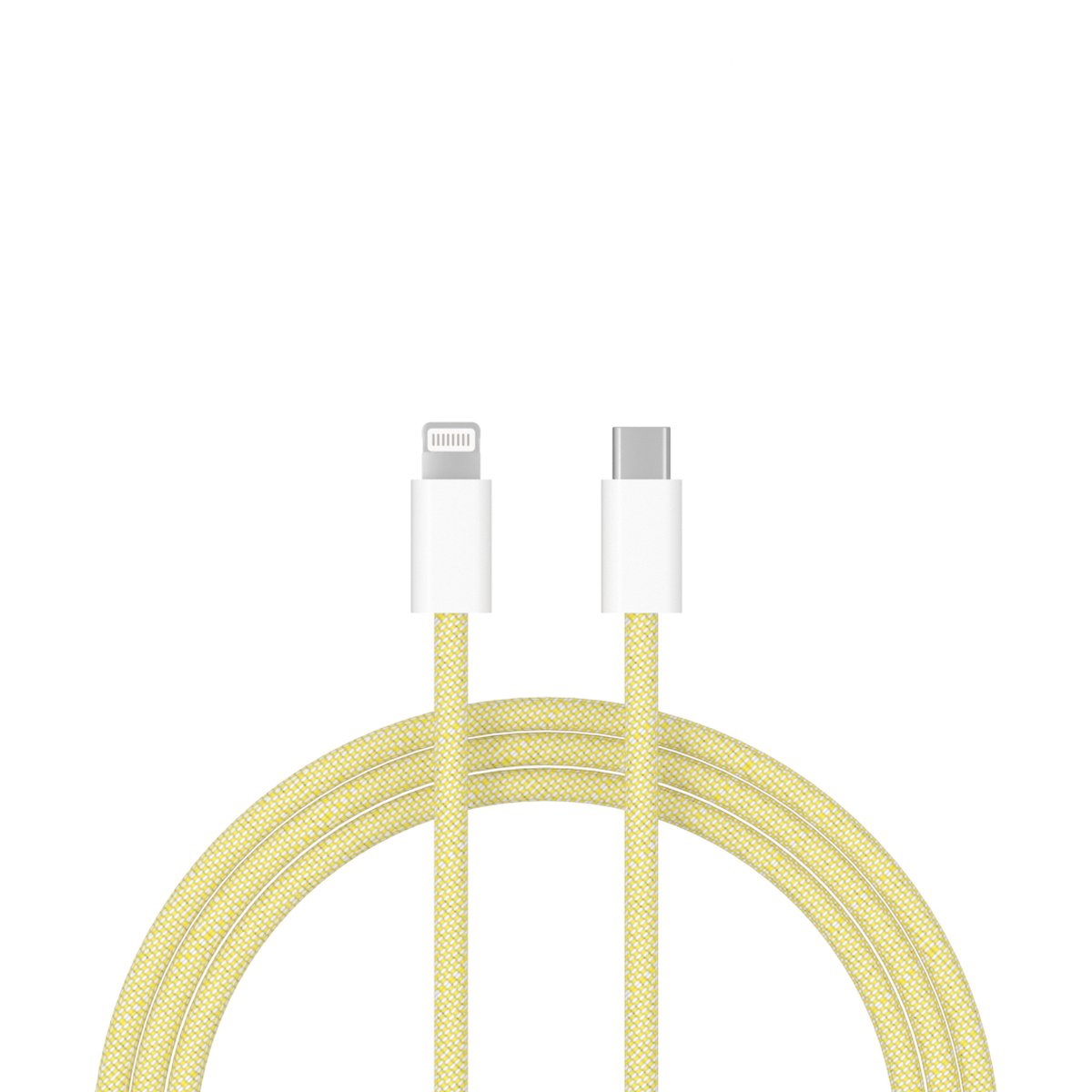 ShieldCase USB-C naar Lightning kabel geschikt voor Apple iPhone oplader - oplaadkabel voor iPhone (1 Meter) - Geschikt als snellader en Datasynchronisatie - Stevig gevlochten nylon materiaal (geel)