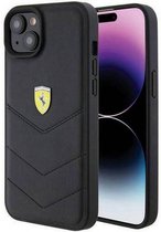 Ferrari Stitched Lines Back Case - Apple iPhone 15 Plus (6.7") - Zwart
