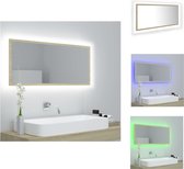 vidaXL Wandspiegel Sonoma Eiken - 100 x 8.5 x 37 cm - Met RGB-licht - Badkamerkast