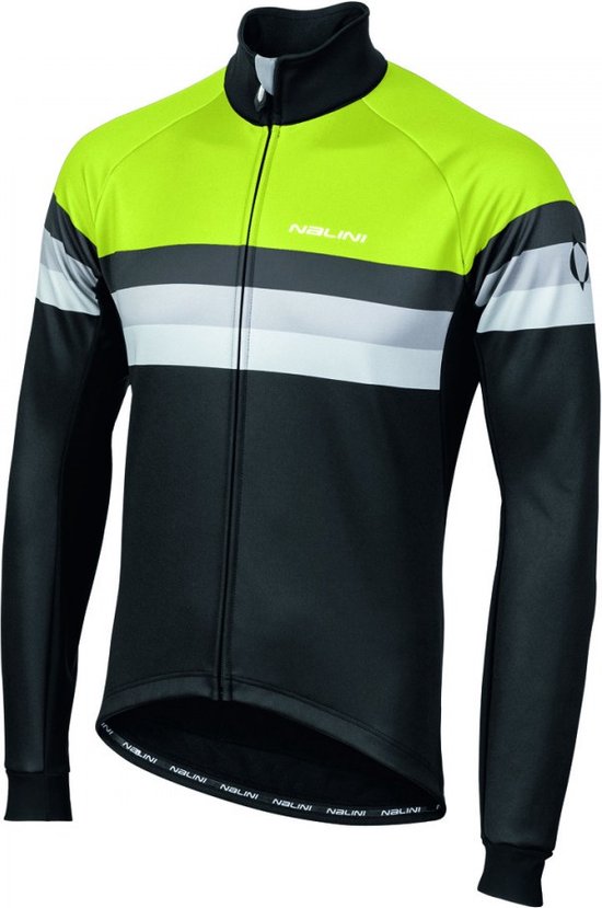 Nalini Veste de cyclisme Homme Zwart Fluo - AIW CRIT WARM JACKET 2.0 WINTER JACKET BLACK/ JAUNE NEON - M