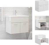 vidaXL Meuble lavabo - Blanc brillant - 60 x 38,5 x 46 cm - Aggloméré - Meuble de salle de bain