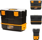 vidaXL Gereedschapskoffer - PP - 420x220x340mm - Zwart en geel - Gereedschapskoffer