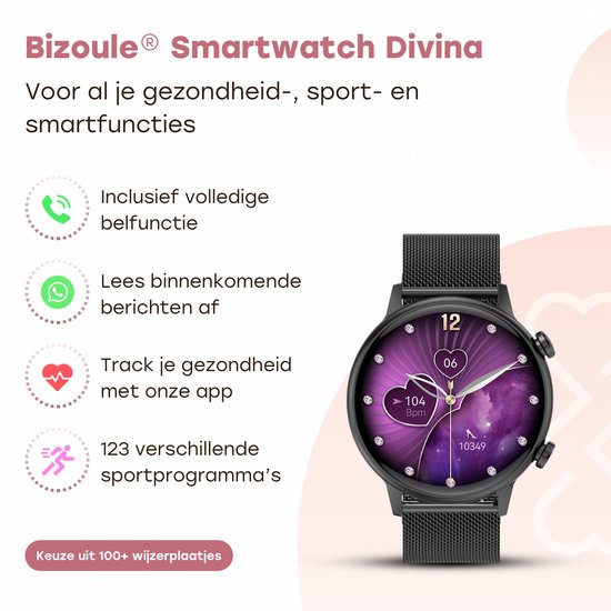 Smartwatch - Zwart - Smartwatch Homme & Femme - Écran tactile HD - Montre -  Podomètre