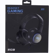 Bol.com Gaming Headset X1 - 360 Stereo Surround - RGB - Noise Canceling - Zwart aanbieding