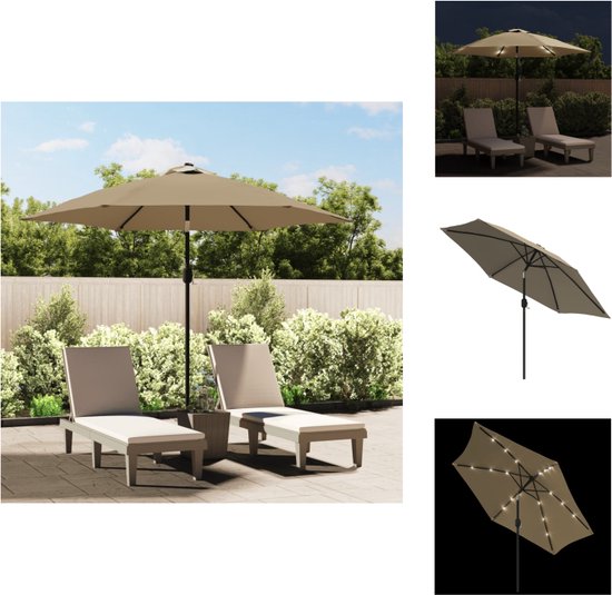 vidaXL Strandparasol Hawaï 180 cm wit Zonnescherm - Parasol - Beach