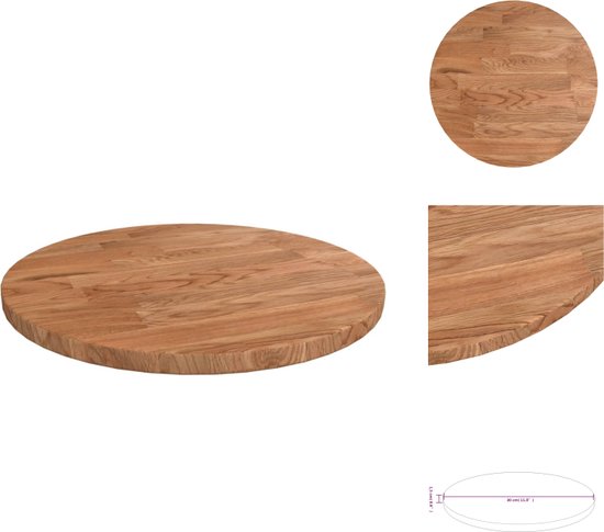 vidaXL Plateau de table Bois de chêne Massief - Design rustique - 30 x 1,5 cm - Partie table