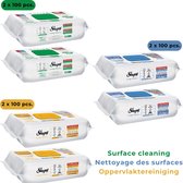 Sleepy Easy Clean MIX PACK -OnzePack®- Cleaning Wipes | XXL Sheets | Extra Strong & Thick | schoonmaakdoekjes | lingettes de nettoyage | 6 Packs of 6 x 100 (600 Pieces)