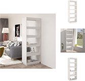 vidaXL Boekenkast - massief grenenhout - 60 x 35 x 167 cm - wit - Kast