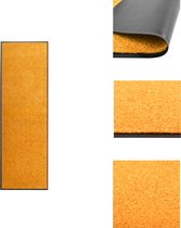 vidaXL Deurmat Binnen/Buiten - 180 x 60 cm - Dik en efficiënt absorberend - Anti-slip PVC achterkant - Wasbaar in de machine - Oranje - Deurmat