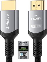 8K HDMI 2.1 Kabel 4M, Sniokco Gecertificeerde 48Gbps Ultrahoge Snelheid Gevlochten HDMI-Kabel,Ondersteuning Dynamic HDR,eARC,Dolby Atmos,8K@60Hz,10K 4K,HDCP 2.2 2.3,Compatibel met HDTV Monitor en Meer