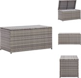 vidaXL Poly Rattan Opbergbox - Grijs - 100x50x50 cm - Duurzaam en roestbestendig - Opberger