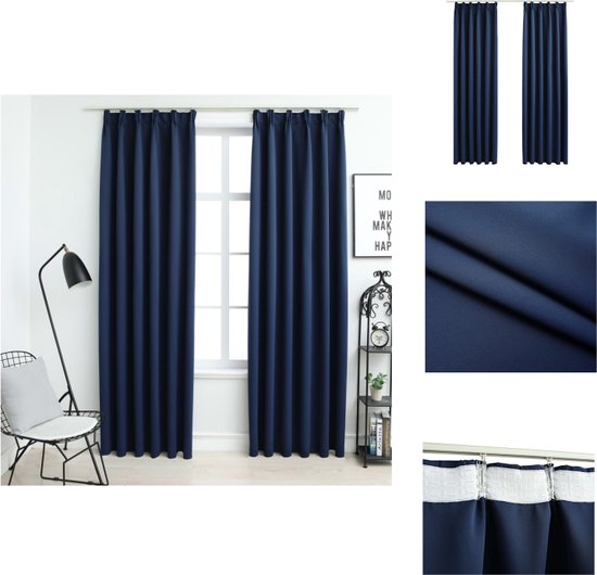 vidaXL Gordijnen Blauw 140 x 175 cm - Premium Polyester - Gordijn