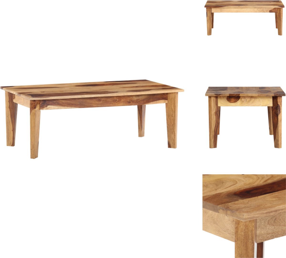 VidaXL Salontafel Sheeshamhout 110 x 60 x 40 cm Natuurlijke afwerking Tafel
