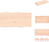 vidaXL Plateau de table en chêne - 100 x 50 x 6 cm - Non traité - Bord naturel - Partie de table