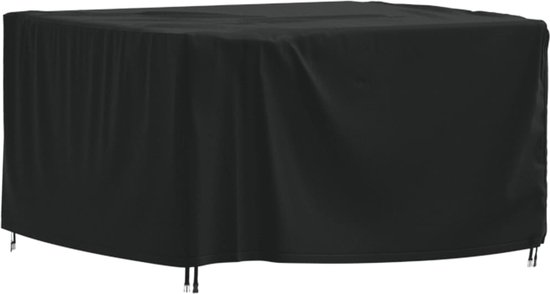 210D Oxford Cloth Outdoor Round Garden Table and Chair Furniture Cover Housse de protection Meubles de jardin Table ronde étanche, Noir 185 110cm