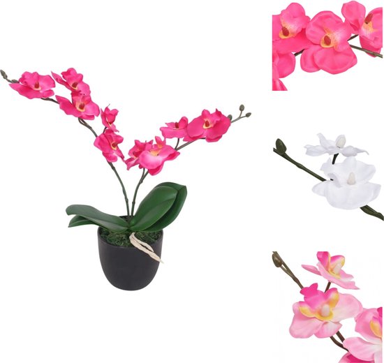 vidaXL Orchidee Kunstplant - Rood - 30cm - Levensecht en Duurzaam - Kunstplant