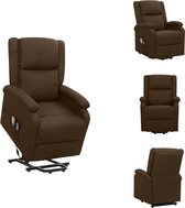 vidaXL Sta-op Massagestoel - Donkerbruin - Verstelbaar - Heffunctie - Massagefunctie - Comfortabel - Stevig - 70x89x103.5 cm - Fauteuil