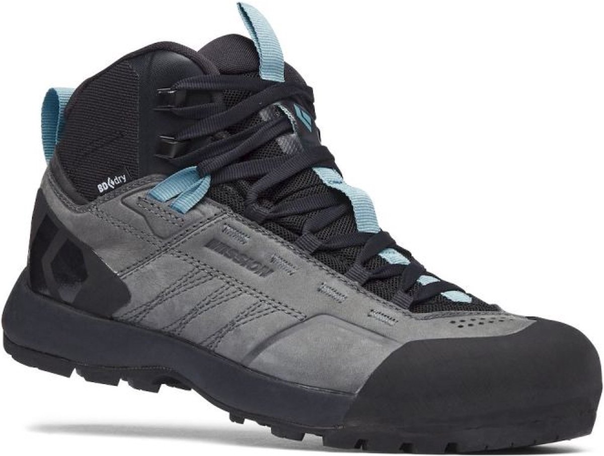 Black Diamond Mission Leather Mid Wp Approachschoenen Dames Steel Grey Costal Blue