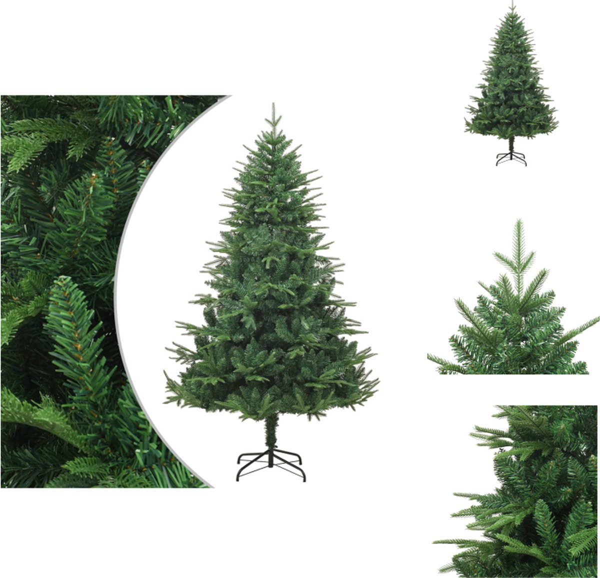 vidaXL Kerstboom PVC/PE - 180 cm - Groen - Met 208 PE uiteinden en 727 PVC uiteinden - Decoratieve kerstboom