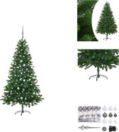 vidaXL Kerstboom Realistische PE Naalden - 180 cm | 700 takken | 150 LEDs - Decoratieve kerstboom