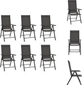 vidaXL Ensemble de chaises de jardin pliantes - Zwart - 54 x 73 x 107 cm - Dossier réglable sur 7 positions - Chaise de jardin